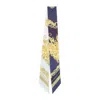 Versace Silk Bandeau Barocco Floral Print Accessory In Blue