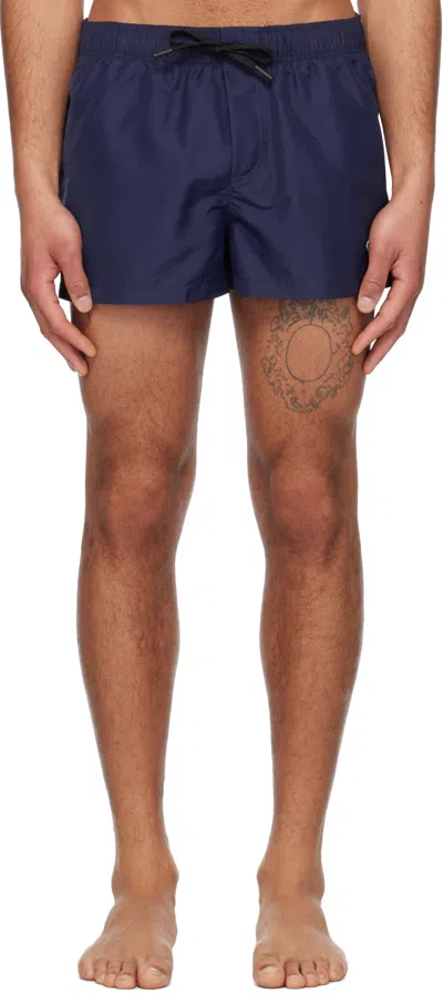 Versace Navy Embroidered Medusa Swim Shorts In 1ul40-ink Blue