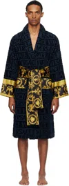 Versace Navy 'i Heart Baroque' Bathrobe