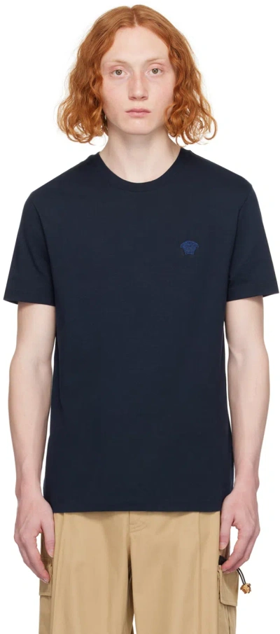 Versace Navy Medusa T-shirt In 1ui20-navy Blue