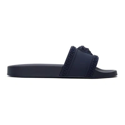 Versace Navy Palazzo Pool Slides In K83 Navy