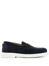 Versace Navy Giuliano Suede Loafers In Black
