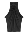 Versace Draped Halterneck Top Keyhole Detail In Black