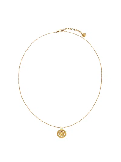 Versace Medusa 95 Greca Engraved Necklace In Gold
