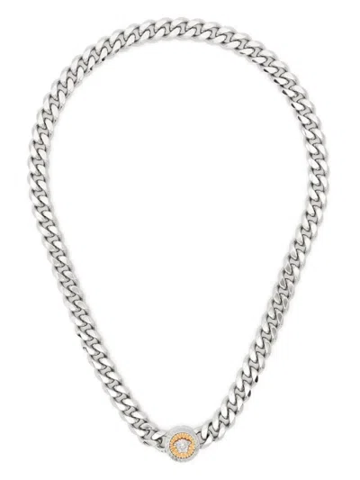 Versace Necklace Metal Accessories In Grey