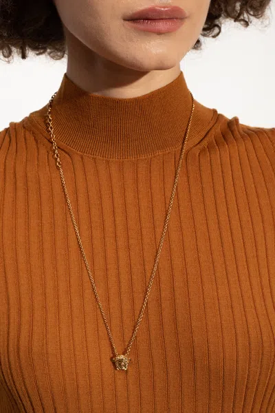 Versace Necklace With Charm In Gold