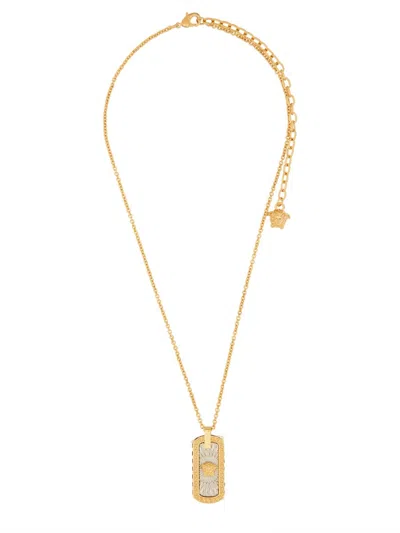 Versace Necklace With Crystals In Gold