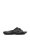 Versace Nettuno Medusa Head Open-toe Sliders In Black