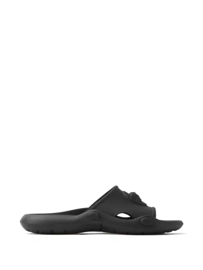 Versace Nettuno Rubber Slides In Black