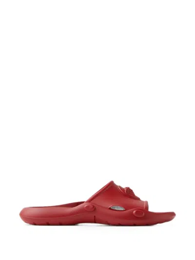 Versace Nettuno Rubber Slides In Red
