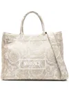 Versace Large Barocco Athena Tote Bag In Brown