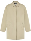 VERSACE NEUTRAL COTTON SINGLE-BREASTED COAT