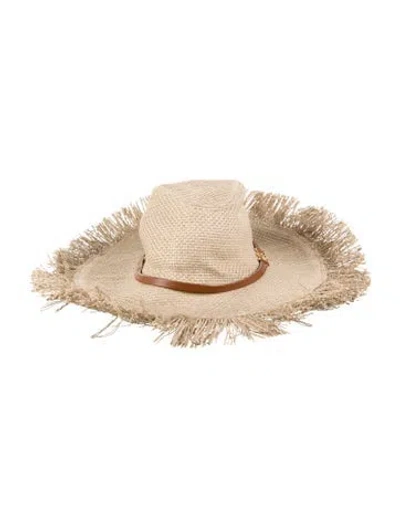 Pre-owned Versace Neutral Straw Hat In Neutrals