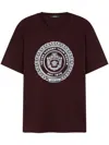 Versace Chain Crest Crewneck T-shirt In Brown