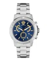 Versace New Chrono Bracelet Watch Man Wrist Watch Silver Size Onesize Stainless Steel In Multi