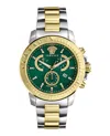 Versace New Chrono Chronograph Watch In Green