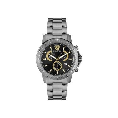 Pre-owned Versace New Chrono Chronograph Watch 'black' | Men's Size Onesize