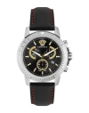 Versace New Chrono Strap Watch In Silver
