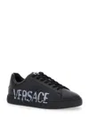Versace Greek Sneakers With Logo In Black
