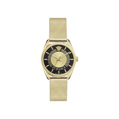 Pre-owned Versace New V Circle Bracelet Watch 'gold' | Women's Size Onesize
