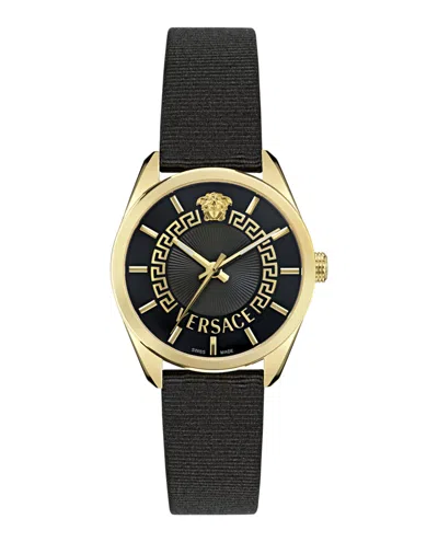 Versace New V-circle Grosgrain Watch In Multi