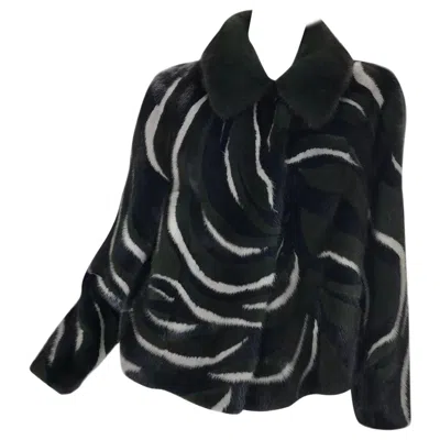 Pre-owned Versace New  Black Mink Fur Jacket 38