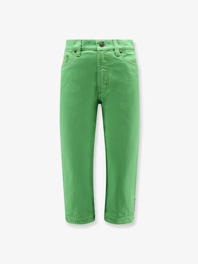 Versace Non-stretch Cotton Trousers In Green