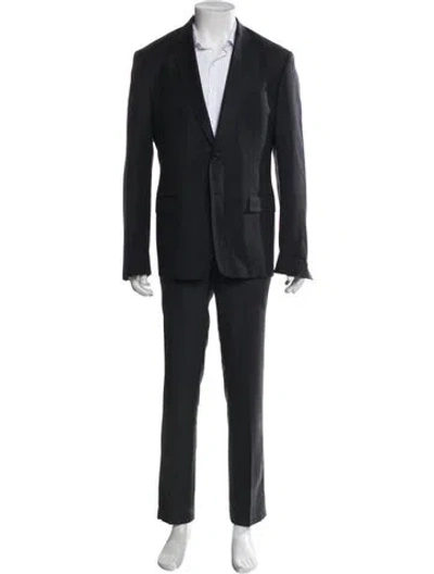 Pre-owned Versace Notch Lapel Blazer In Gray