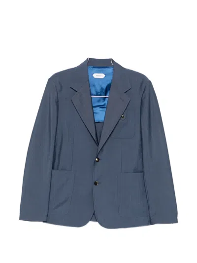 Versace Notched-lapel Single-breasted Jacket In Brown