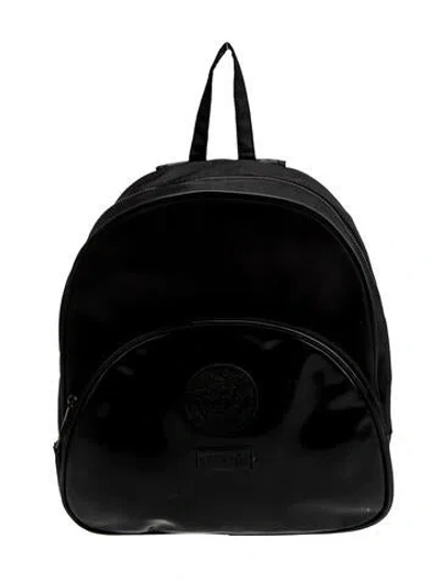 Pre-owned Versace Nylon Backpack In Black