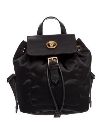 Pre-owned Versace Nylon Backpack In Black