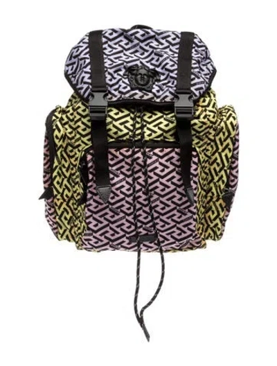 Pre-owned Versace Nylon Backpack In Multicolor