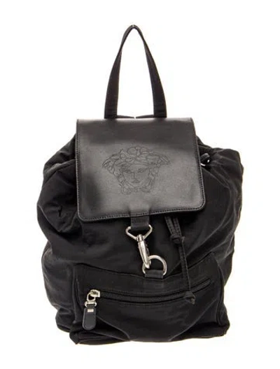 Pre-owned Versace Nylon Backpack In Purple