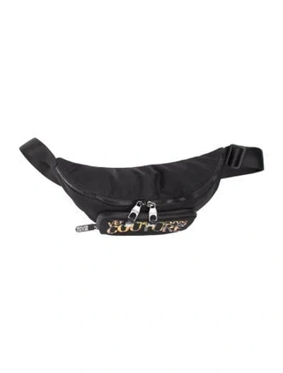 Pre-owned Versace Nylon Belt Bag In Black