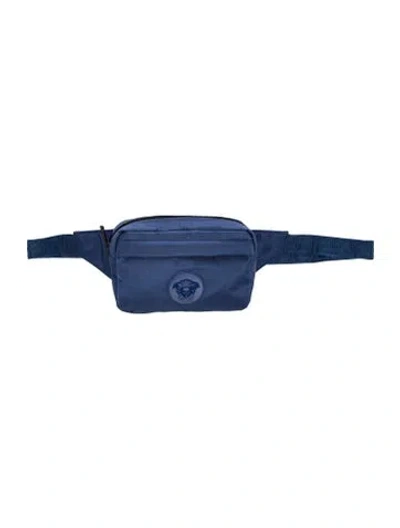 Pre-owned Versace Nylon Belt Bag In Blue