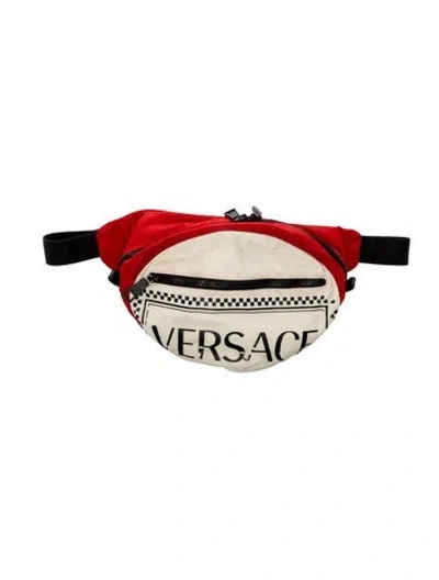 Pre-owned Versace Nylon Belt Bag In Red