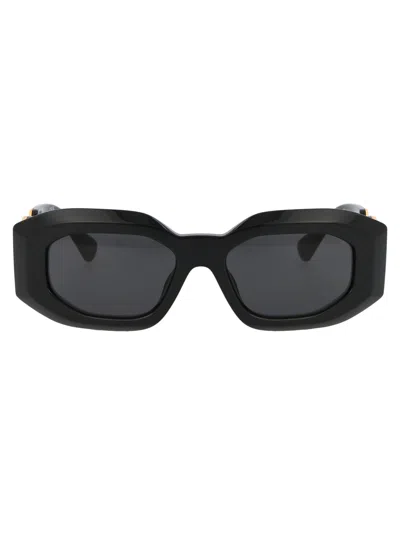 Versace Womens Black Ve4425u Maxi Medusa Oval-frame Nylon Sunglasses