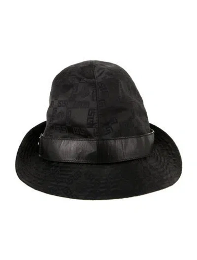 Pre-owned Versace Nylon Bucket Hat In Black