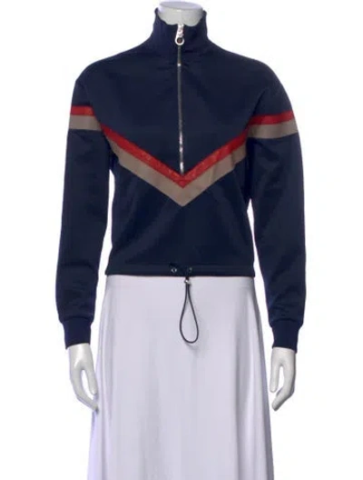 Pre-owned Versace Nylon Colorblock Pattern Sweatshirt In Blue