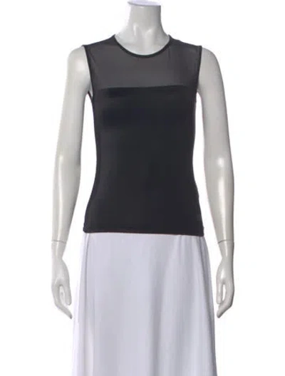 Pre-owned Versace Nylon Crew Neck Top In Black