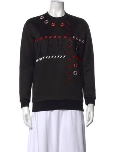 Pre-owned Versace Nylon Graphic Print Sweater In Black