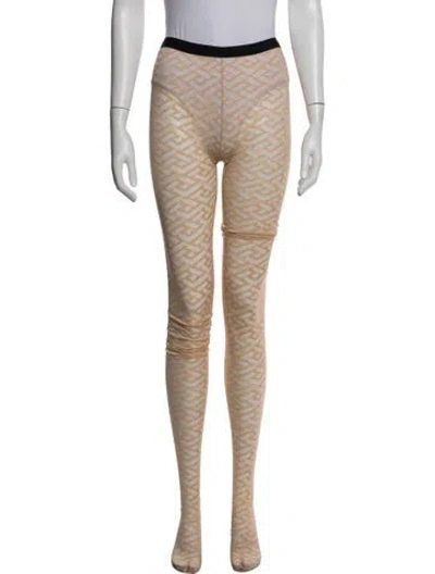 Pre-owned Versace Nylon Graphic Print Sweatpants In Neutrals