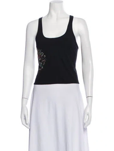 Pre-owned Versace Nylon Graphic Print Top In Black