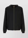 Versace Nylon Jacket With Hood And Elastic Cuffs In Black