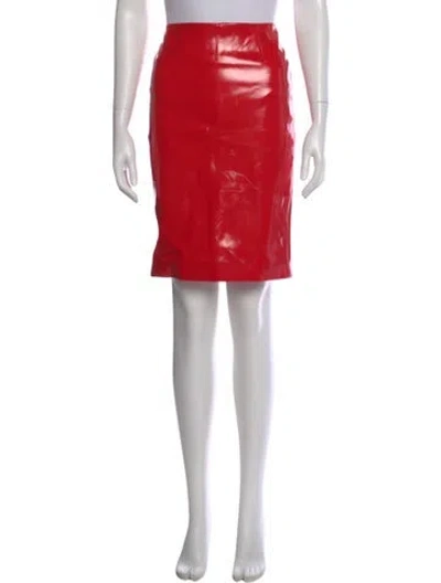 Pre-owned Versace Nylon Knee-length Skirt In Red