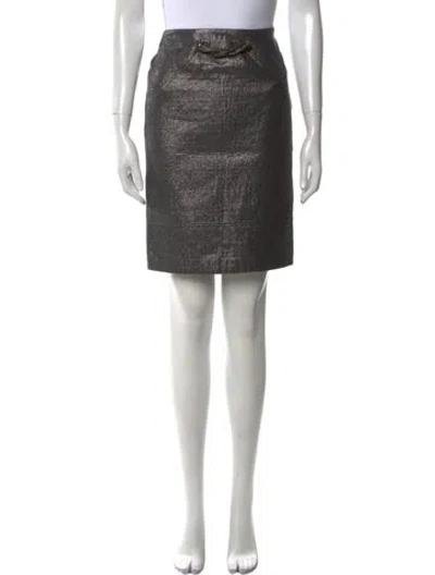 Pre-owned Versace Nylon Knee-length Skirt W/ Tags In Gray