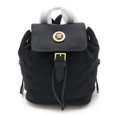 Pre-owned Versace Nylon Leather Backpack ()