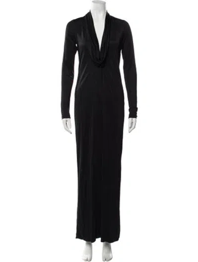 Pre-owned Versace Nylon Long Dress In Black