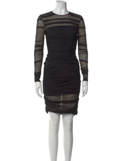 Pre-owned Versace Nylon Mini Dress In Black