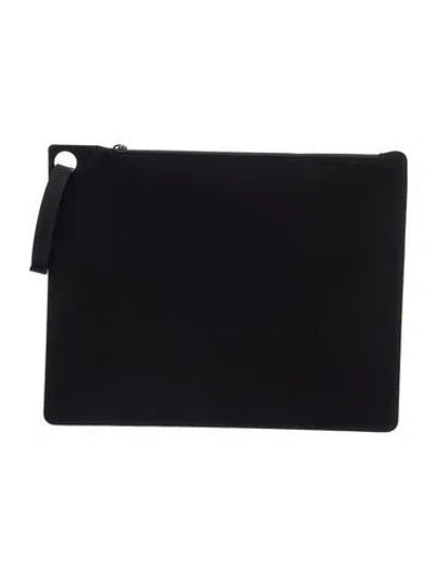 Pre-owned Versace Nylon Neoprene Logo Swimwear Pouch In Black